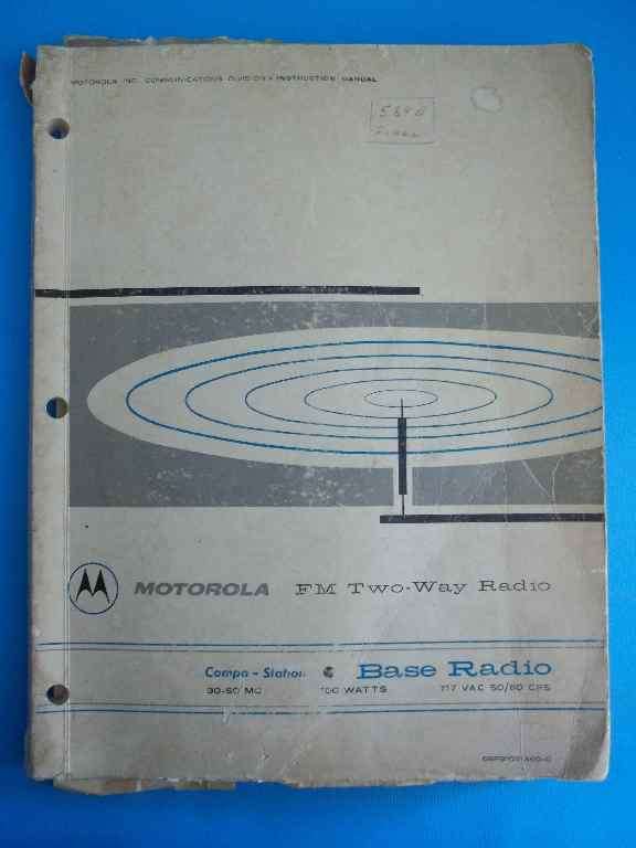 Motorola FM Two-Way Radio 30-50 MC Base Radio Manual
