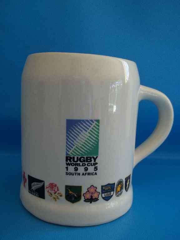 Ceramic Rugby World Cup 1995 Beer Mug - Height 12,5cm