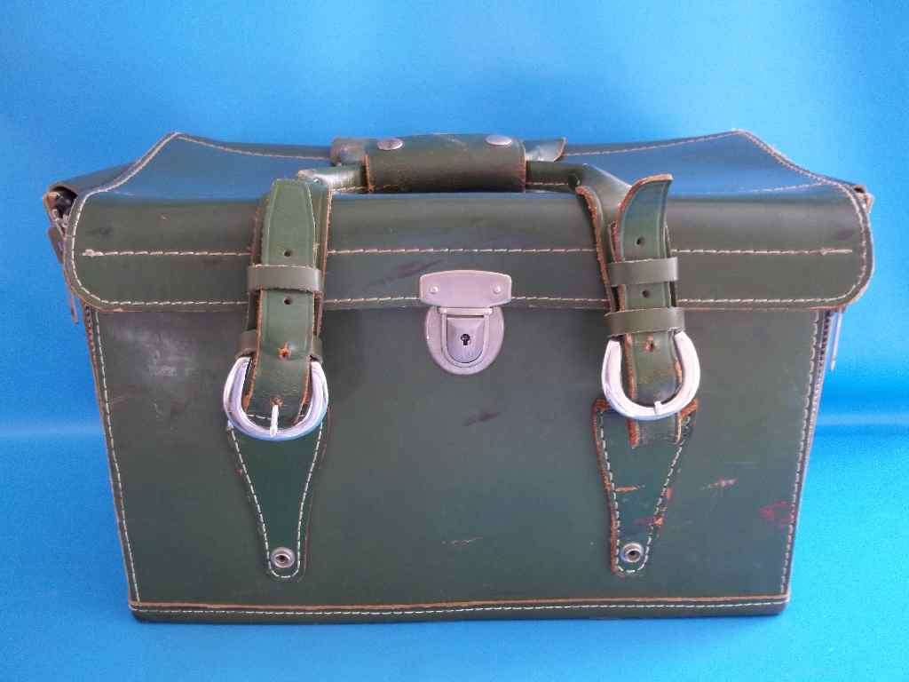Fantastic Green Leather Vintage Storage Case - 26cm/19cm/39cm