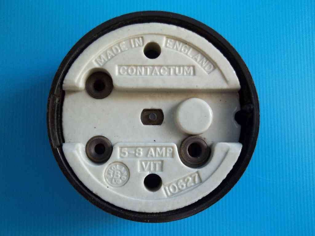 Contactum, Made In England, Brown Bakelite & Porcelain Vintage Light Switch - 6cm/2,5cm