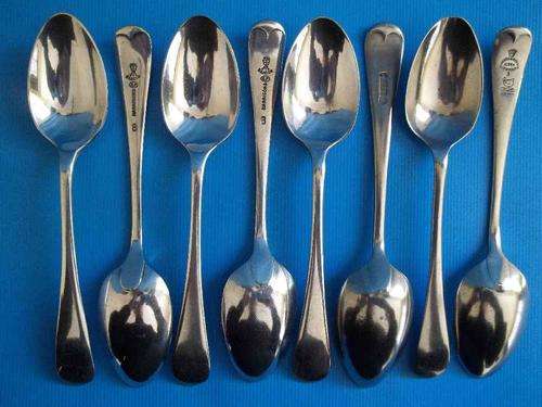 8 X Assorted Vintage Silver Plated Teaspoons - Length 13cm
