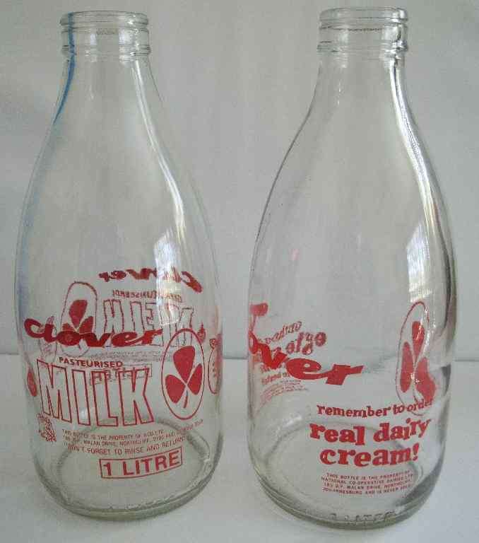 2 X Clover Milk Bottles