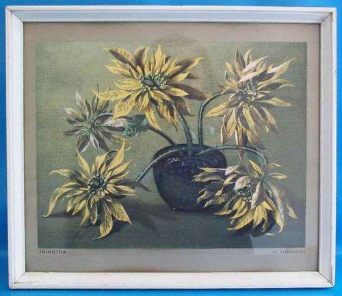 Framed Behind Glass Tretchikoff Print - Poinsettia - 35cm/30cm