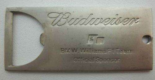 Budweiser/BMW Williams F1 Team Official Sponsor Bottle Opener - Length 8cm