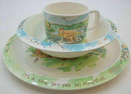 Trudeau Winnie The Pooh Hard Plastic Baby Feeding Trio (See Ad!)