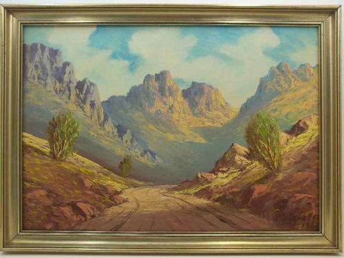 Framed H Potgieter Oil On Board - 55cm/40cm (Including Frame)
