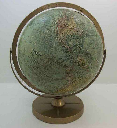 Vintage Replogle 12 Inch Diameter World Ocean Series Globe (Some Damage, See Ad)