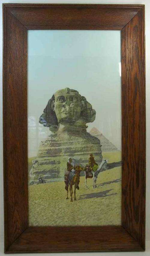 5092 Cairo: The Great Sphinx Print, Framed Behind Glass - Total Size 71cm/41cm