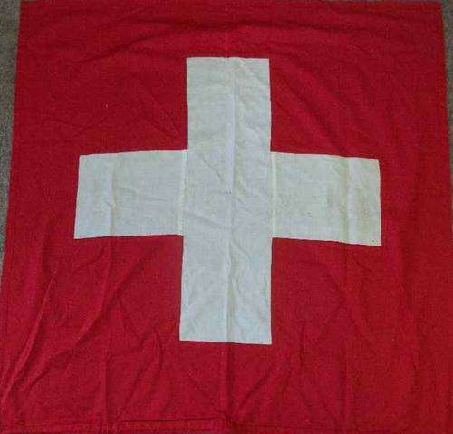 Red Flag With White Cross - 117cm/119cm