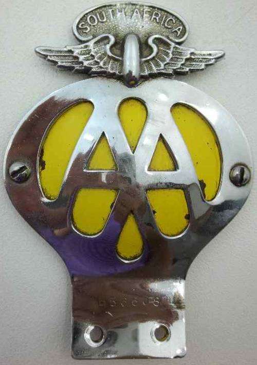 Vintage AA (Automobile Association) South Africa Car Badge