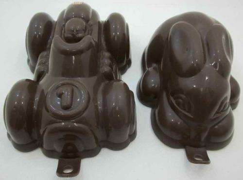 Two Vintage Elvinco Hard Plastic Jelly Moulds - +/- 19cm/12cm/7cm