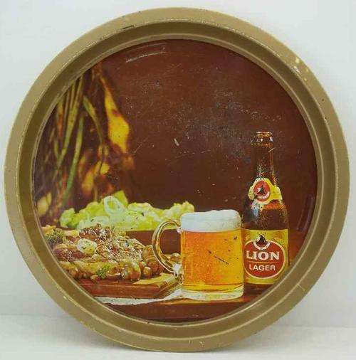 Vintage Lion Lager Tray - Diameter 31,5cm
