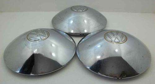 Set of 3 Vintage Domed VW Hubcaps - Diameter 25cm