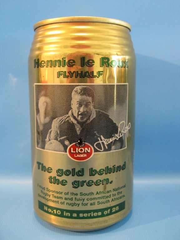 VERY COLLECTIBLE!!! Lion Lager 1995 Rugby World Cup Empty Sealed Beer Can No.10/26