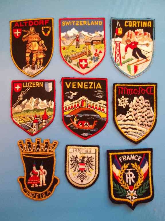 9 X Sew-On European Country/Province Emblems