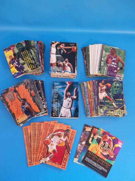 318 Collectable Assorted Fleer Basketball Cards ('95/'96; '96/'97) + 3 Skybox Basket Ball Cards