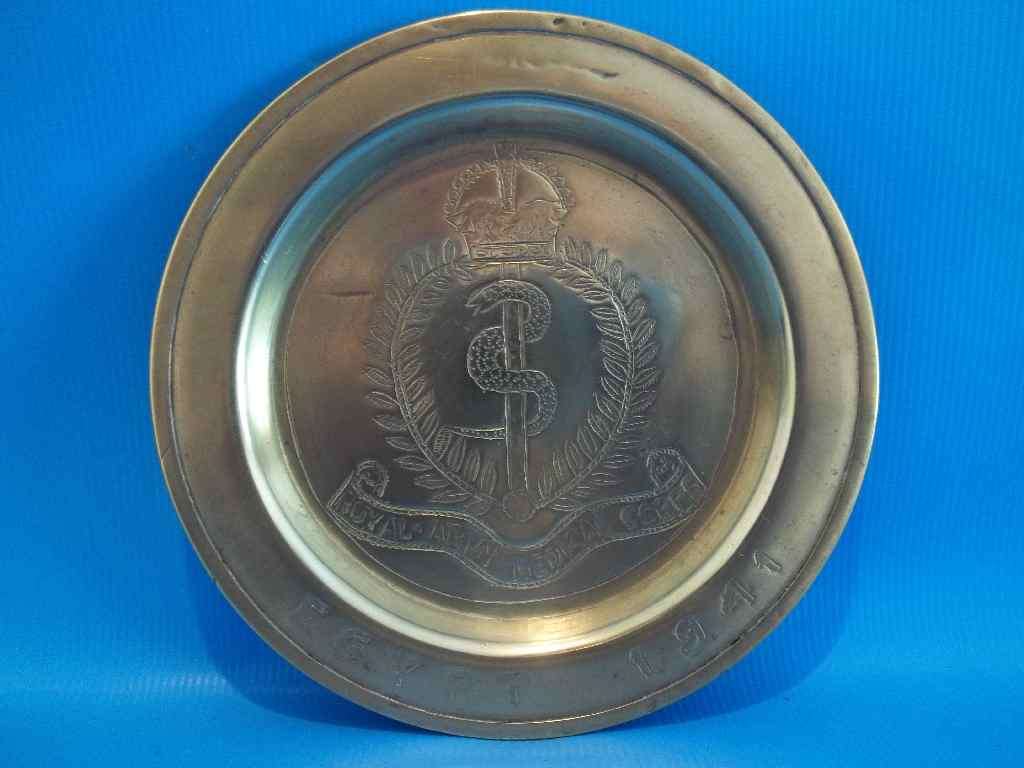 Trench Art Brass Dish "Egypt - 1941; Royal Army Medical Corps" - Diameter 10,3cm