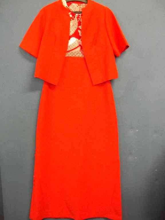 Full Length Vintage Red & White Dress With Little Jacket