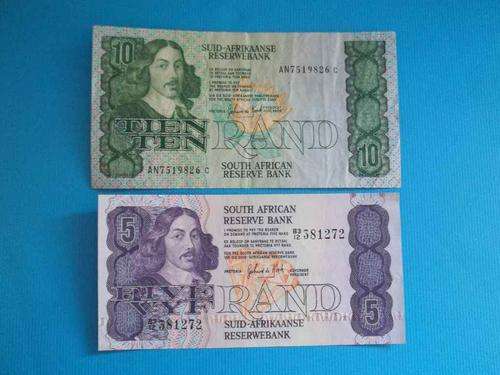 1X R5; 1 X R10 Bank Notes (Gerhard de Kock)