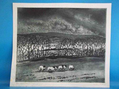 Striking! Signed & Numbered (3/20) Print - Winter Trees by Pauline Meade, '95 - 24,5cm/29,5cm