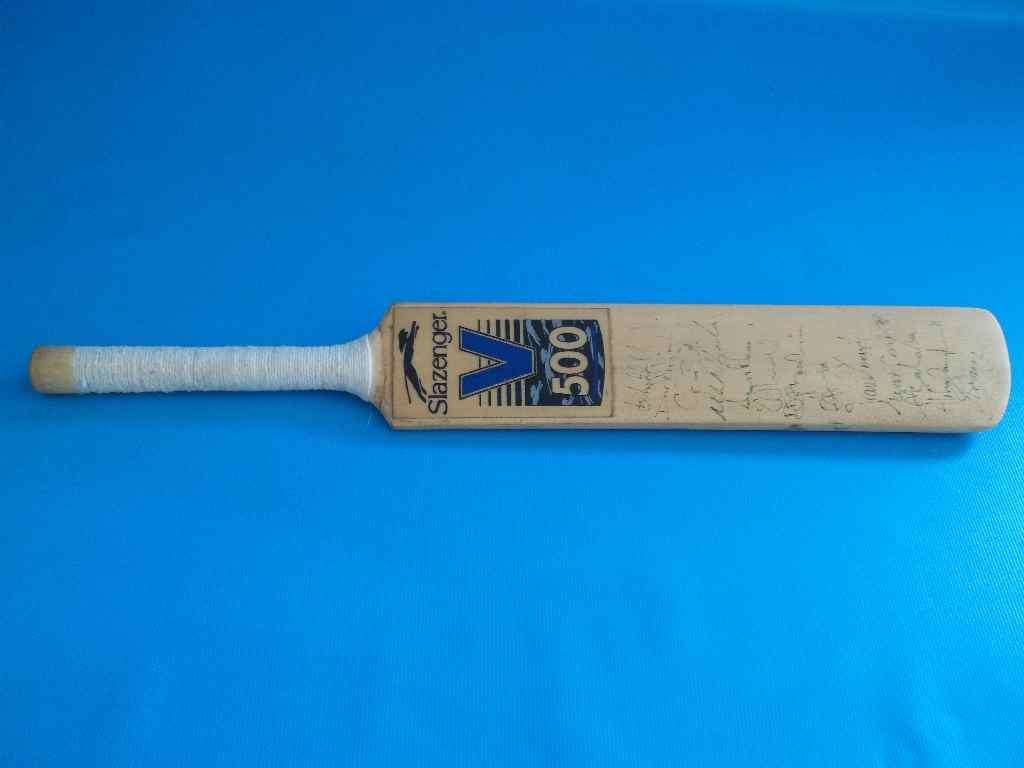 Miniature Souvenir Cricket Bat With Signatures Of (???)