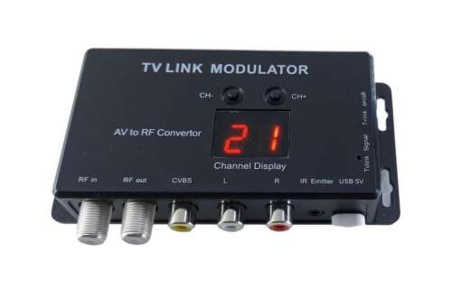 TV Link RF Modulator with IR Emitter