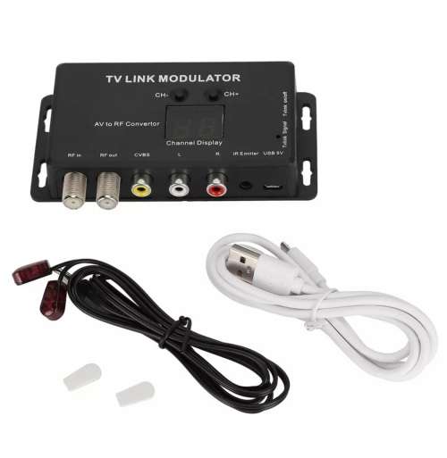 TV Link RF Modulator with IR Emitter