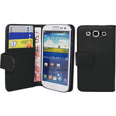 Card Holder Slot Black Wallet Flip Cover Case Pouch For Samsung Galaxy S3 i9300