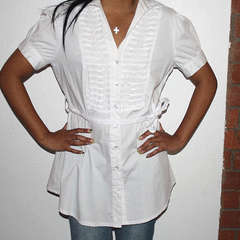 Stunning Celebrity Inspired Fashion with BELT!!! - White Top