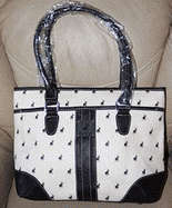 POLO HANDBAG DARK BROWN AND CREAM