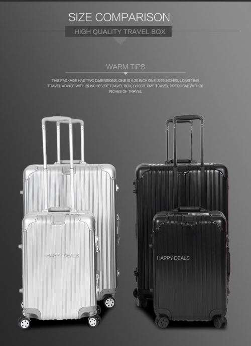 2 Piece luggage Set Topas MULTIWHEEL Carry-On Spinner 45L Aluminium 20inch and 29inch