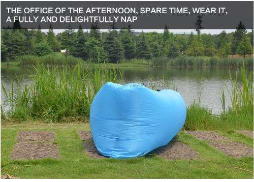 Fast Inflatable Camping Sofa Banana Sleeping Lazy Chair Bag Nylon Hangout Air Beach Bed Couch