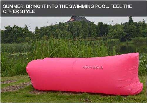 Fast Inflatable Camping Sofa Banana Sleeping Lazy Chair Bag Nylon Hangout Air Beach Bed Couch