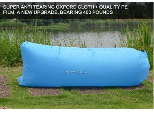 Fast Inflatable Camping Sofa Banana Sleeping Lazy Chair Bag Nylon Hangout Air Beach Bed Couch