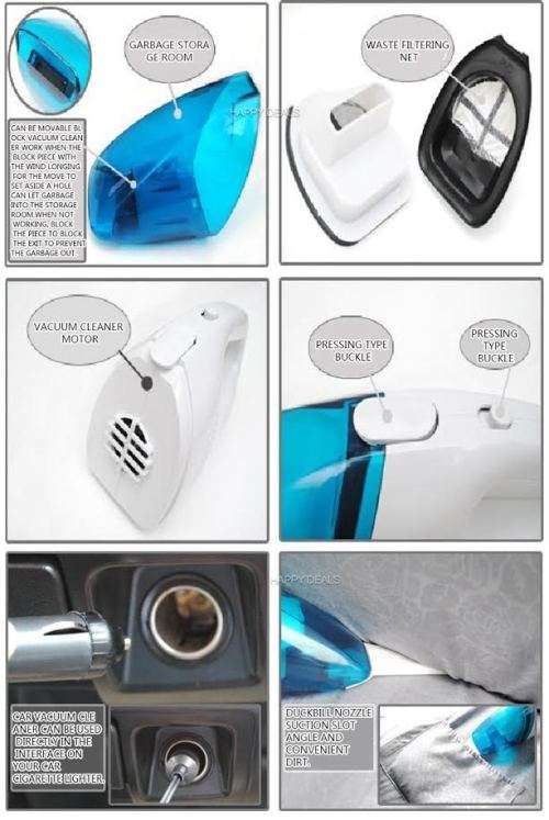 65W High Power Portable Dry Dual Purposes Car Cleaner Dust Collector