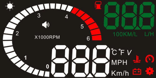 X6 Car Projector OBDII interface HUD Head Up Display MPH Speed ¿¿Fuel Consumption Monitoring System