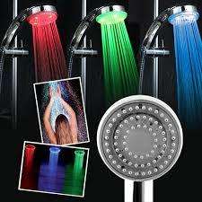 LED Light Round Rain Shower Head Stainless Steel