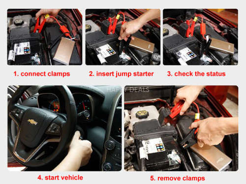 Car Jump Starter 12000mAh Auto Emergency Start Battery Charger Portable Phone Charging Power Bank