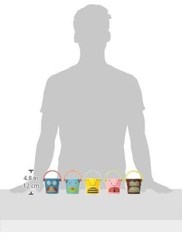 HOP Zoo Stack & Pour Buckets, Set of 5, Ages 9m+ Bath Rinse*Toy NEW Unisex