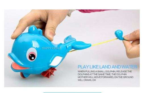 Cable with spring water dolphins playing in the water bath toy baby child 6PCS in box