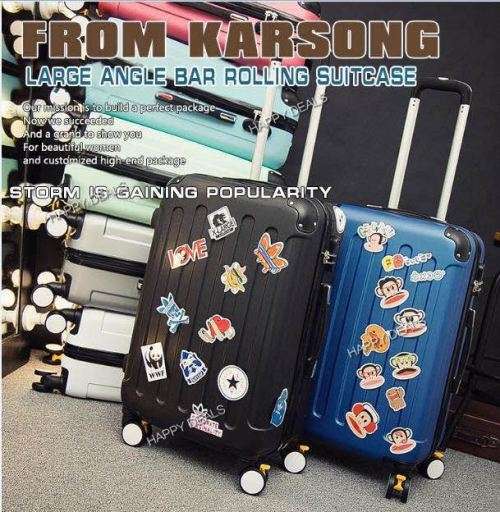 3-Piece Luggage Set made from ABS - and Carry On Suitcase with Wheels, Lock, and Telescopic Handle