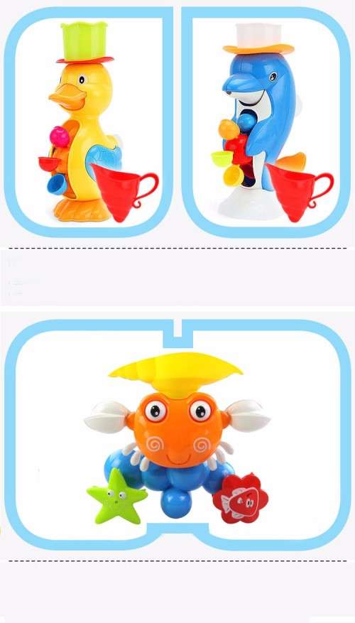 Baby Crab Windmills Bath Toy Faucet Plastic Wash Toys Spray Water Fun