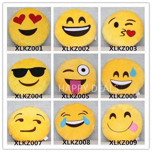 Wholesale!!! 32cm Emoji Smiley Emoticon Yellow Round Cushion Pillow Stuffed Plush Soft Toy