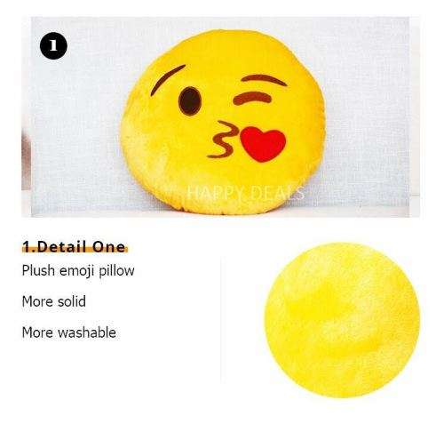 32cm Emoji Smiley Emoticon Yellow Round Cushion Pillow Stuffed Plush Soft Toy