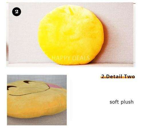 32cm Emoji Smiley Emoticon Yellow Round Cushion Pillow Stuffed Plush Soft Toy