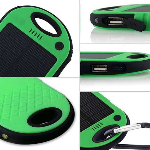 5000mAh Portable Waterproof Solar Charger Dual USB External Battery Power Bank