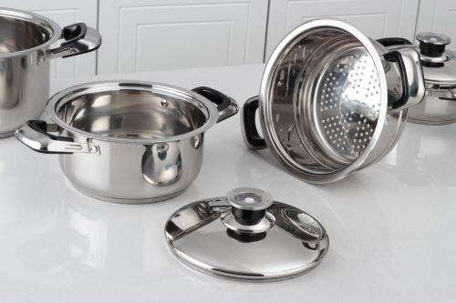 Crown stainless steel 21 pieces cookware set