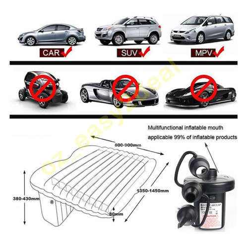 New Inflatable Holiday Travel Camping Car Seat Rest Sleep Spare Mattress Air Bed