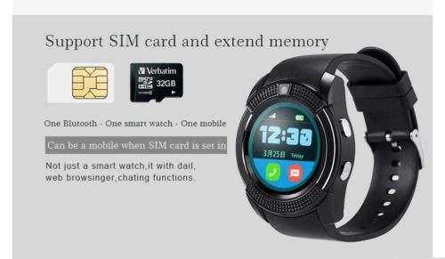 V8 Smart Watch Phone Bluetooth SIM Smartwatch Touch Screen Wrist  Support Hands-free/Making calls