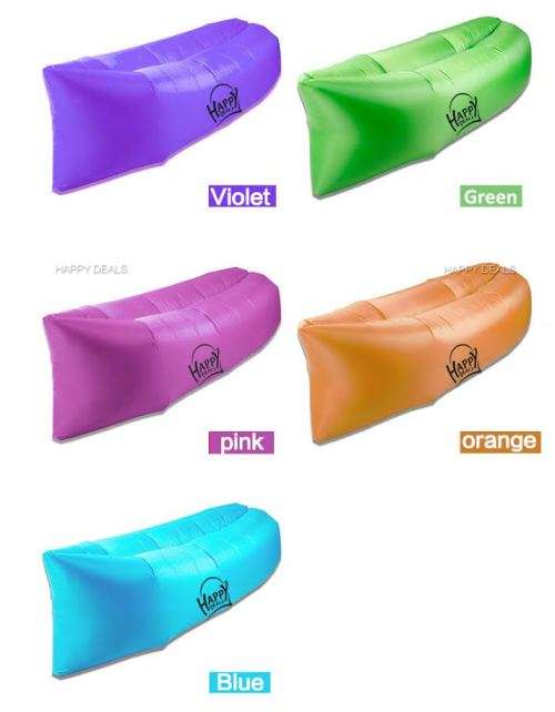Fast Inflatable Camping Sofa Banana Sleeping Lazy Chair Bag Nylon Hangout Air Beach Bed Couch